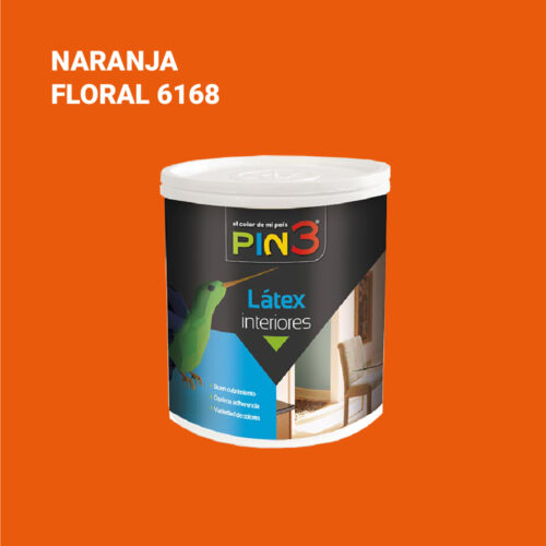 LATEX INTERIOR NARANJA FLORAL GALON - PIN3